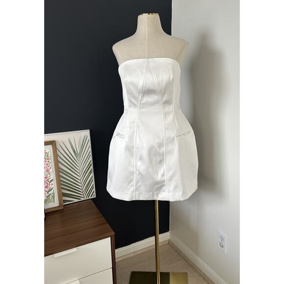 BHLDN Strapless Corset Dress Wedding Rehearsal Minimalist Modern Elegant - Picture 4 of 16